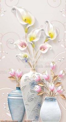 Hình ảnh file gốc in lụa file gốc bình hoa B158