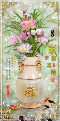 Ảnh gốc file gốc bình hoa B188 (độ nét cao) in mica