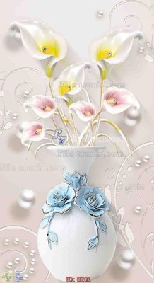 File gốc file gốc bình hoa B201 (in mica) trang trí