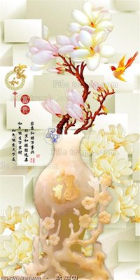 File tranh file gốc bình hoa B22 (bản gốc) treo tường