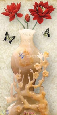 File in lụa file gốc bình hoa B244 (hoa văn) file gốc bình hoa B244