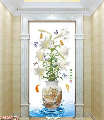 File in trần file gốc bình hoa B288 (bản gốc) mây trời