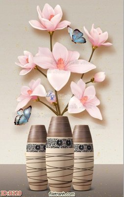 File in lụa file gốc bình hoa B320 (phong cảnh) file gốc bình hoa B320