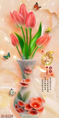 Tải file file gốc bình hoa B334 (PSD) cho in tranh 3D