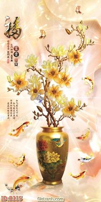 File tranh gốc file gốc bình hoa B335 chủ đề hiện đại