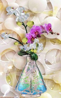 File tranh file gốc bình hoa B36 (gốc) phong cách tối giản