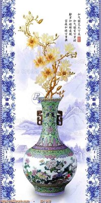 File tranh in trần 3D file gốc bình hoa B40 (ảnh gốc)
