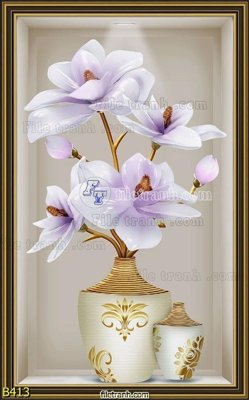 File tranh file gốc bình hoa B413 (file gốc) chuẩn màu in