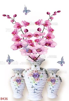 File tranh in trần file gốc bình hoa B436 (ảnh gốc siêu nét)