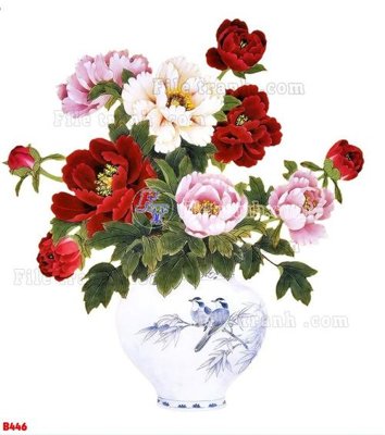 File tranh gốc File tranh bình hoa B446 chủ đề hiện đại
