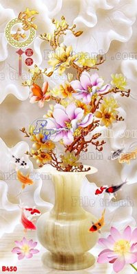 File gốc File tranh bình hoa B450 (ảnh chi tiết) để in ấn