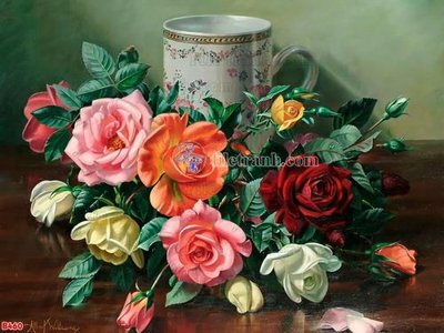 File gốc File tranh bình hoa B460 (PNG) nền trong suốt