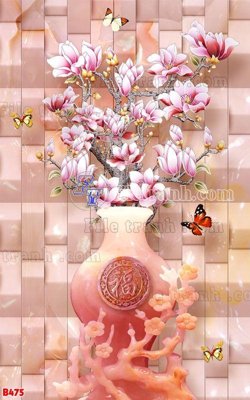 File in trần File tranh bình hoa B475 (bản gốc) bầu trời