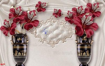 File ảnh File tranh bình hoa B477 (gốc) in backdrop sự kiện