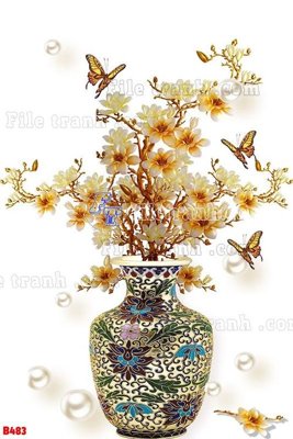 File gốc File tranh bình hoa B483 (in ấn) không giới hạn