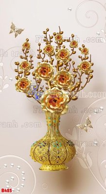 File gốc File tranh bình hoa B485 (cho in 3D) độc đáo