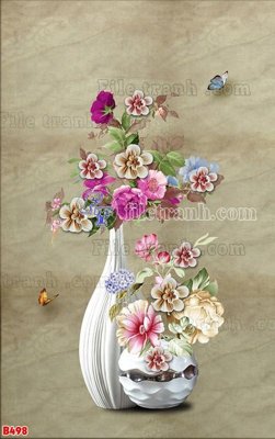 Tải file File tranh bình hoa B498 (gốc) in ấn chất lượng