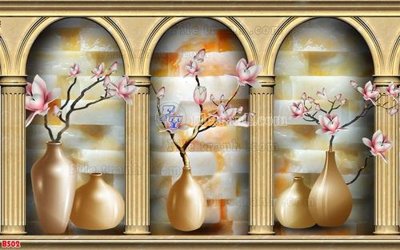 File ảnh File tranh bình hoa B502 (gốc) in PP, decal