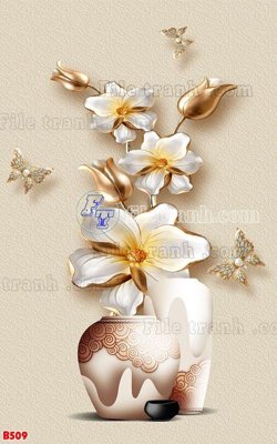 File gốc File tranh bình hoa B509 (in mica) cắt laser