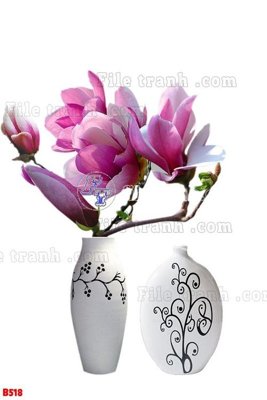 File gốc File tranh bình hoa B518 (PNG) không nền chất lượng
