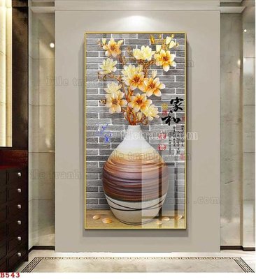 Download file gốc File tranh bình hoa B543 (in mica) trang trí