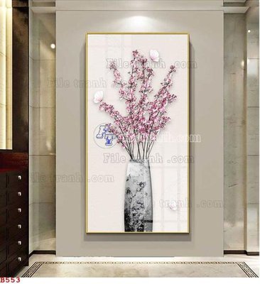 File ảnh File tranh bình hoa B553 (gốc) in Hiflex