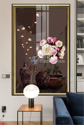Hình ảnh file gốc File tranh bình hoa B557 cho in UV