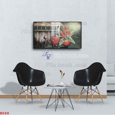 Tải file gốc File tranh bình hoa B588 (in bạt) quảng cáo