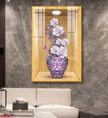 File gốc File tranh bình hoa 5D ô trưng bày đèn rọi B5D105 (ảnh rõ nét) để in