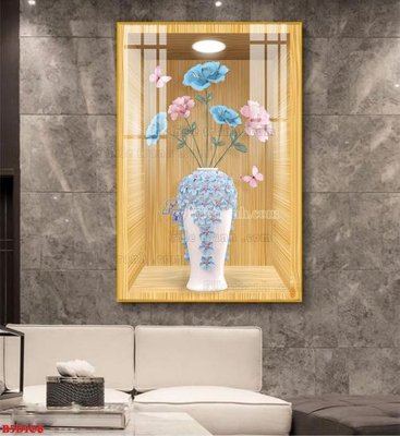 Tải file PSD File tranh bình hoa 5D ô trưng bày đèn rọi B5D108 (nguyên layer) để in