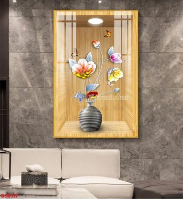 Tải về file tranh gốc File tranh bình hoa 5D ô trưng bày đèn rọi B5D117 (để in quảng cáo)