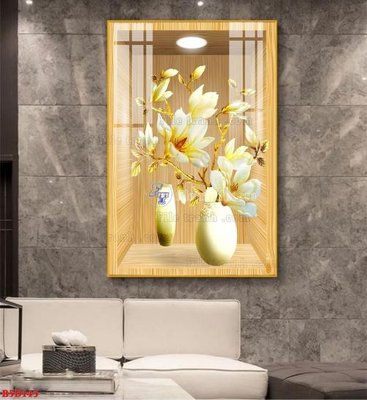 Tải file File tranh bình hoa 5D ô trưng bày đèn rọi B5D143 (gốc) in ấn chất lượng