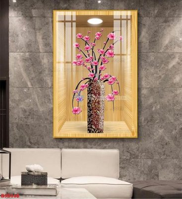 Tải file PSD File tranh bình hoa 5D ô trưng bày đèn rọi B5D148 (nguyên layer) để in