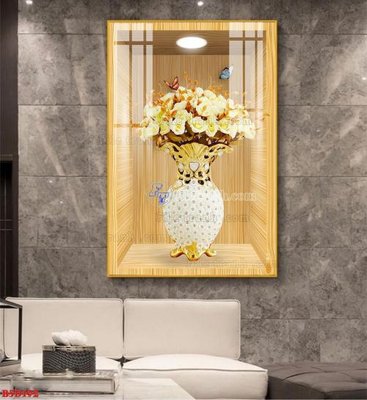 File tranh File tranh bình hoa 5D ô trưng bày đèn rọi B5D192 (gốc) in film