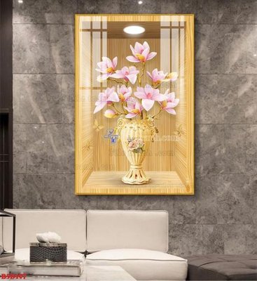 File in trần File tranh bình hoa 5D ô trưng bày đèn rọi B5D197 (bản gốc) bầu trời