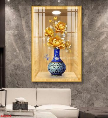 File gốc File tranh bình hoa 5D ô trưng bày đèn rọi B5D212 (cho in ấn) từ kho Filetranh