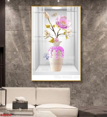 File in trần File tranh bình hoa 5D ô trưng bày đèn rọi B5D235 (bản gốc) đại dương