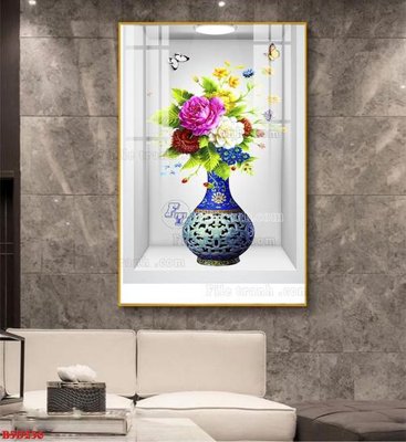 File gốc File tranh bình hoa 5D ô trưng bày đèn rọi B5D236 (trang trí) phòng trẻ em