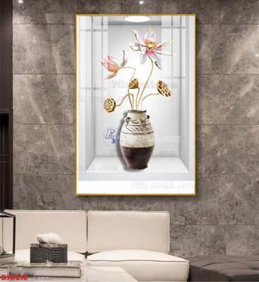 Tải file File tranh bình hoa 5D ô trưng bày đèn rọi B5D256 (gốc) làm file quảng cáo