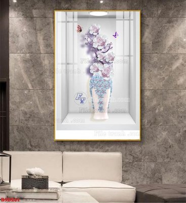 Tải file gốc File tranh bình hoa 5D ô trưng bày đèn rọi B5D261 (bản PSD) còn layer