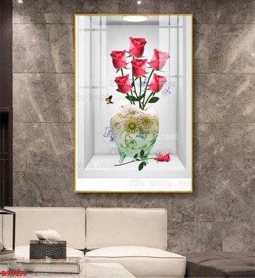 Download file File tranh bình hoa 5D ô trưng bày đèn rọi B5D273 (chuẩn in) chất lượng cao