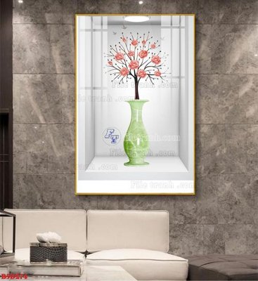 Mua file gốc File tranh bình hoa 5D ô trưng bày đèn rọi B5D274 (chất lượng) tại Filetranh.com