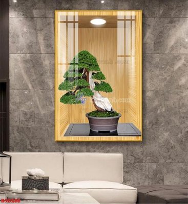 File tranh File tranh bình hoa 5D ô trưng bày đèn rọi B5D288 (bản gốc) treo quán cafe