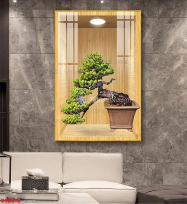 File tranh File tranh bình hoa 5D ô trưng bày đèn rọi B5D298 (bản gốc) treo phòng ăn