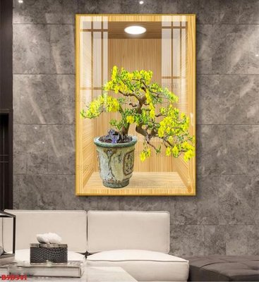 File tranh gốc PSD File tranh bình hoa 5D ô trưng bày đèn rọi B5D341 còn nguyên layer