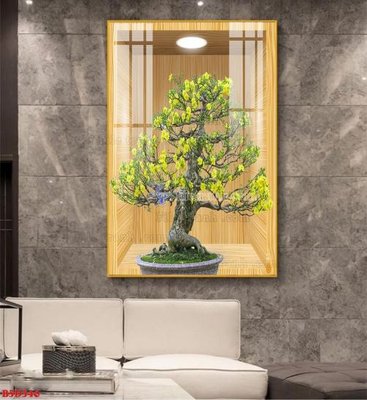 Tải file File tranh bình hoa 5D ô trưng bày đèn rọi B5D346 (gốc) làm tranh treo tường