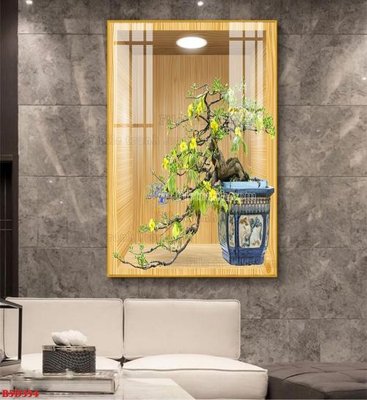 File tranh quảng cáo File tranh bình hoa 5D ô trưng bày đèn rọi B5D354 (download file gốc)