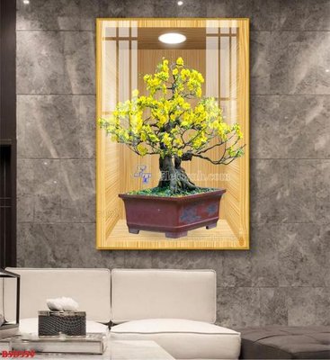 Tải file File tranh bình hoa 5D ô trưng bày đèn rọi B5D359 (gốc) làm file in ấn