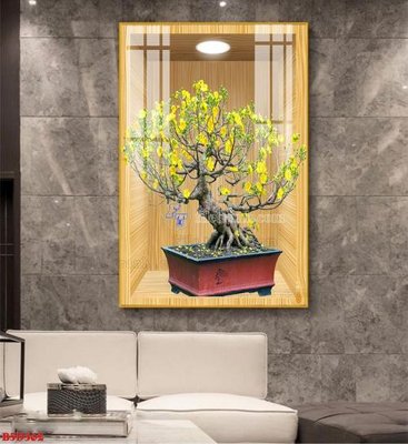 File gốc in tráng gương File tranh bình hoa 5D ô trưng bày đèn rọi B5D362 chi tiết