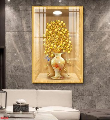 File tranh in trần 3D File tranh bình hoa 5D ô trưng bày đèn rọi B5D8 (ảnh gốc)
